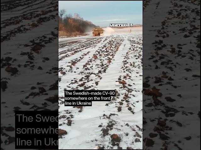 Swedish  CV90 Somewhere on the Front Lines in Ukraine. Sweden IFV in the Ukrainian Winter War