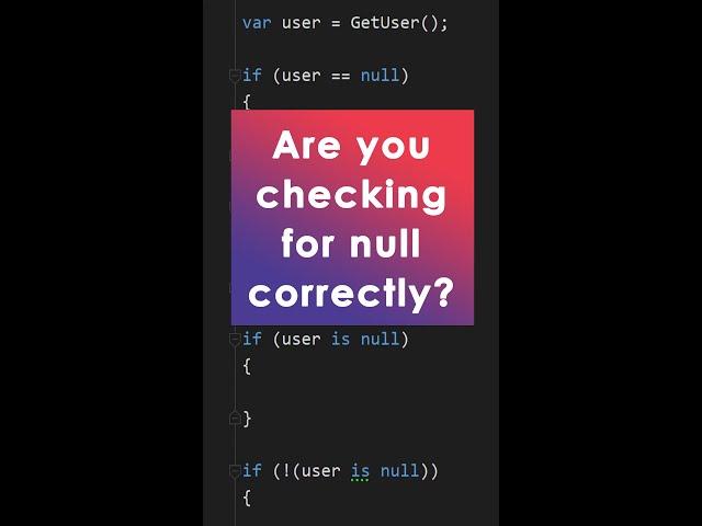 Are you checking for null correctly in C#? #Shorts