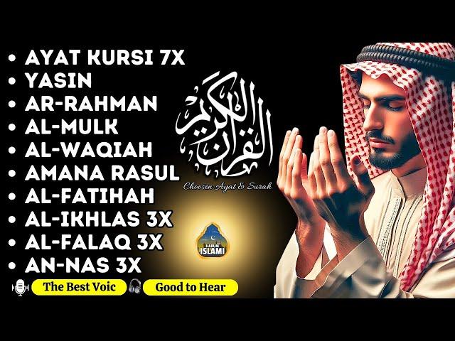 Peaceful Voice Ayat Kursi 7x, Surah Yasin, Ar Rahman, Waqiah, Al Mulk, Kahfi, Ikhlas, Falaq, An Nas