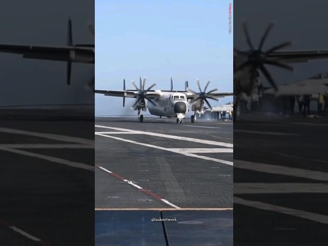 C-2 Greyhound Cargo Aircraft Landing On Aircraft Carrier #shorts #short