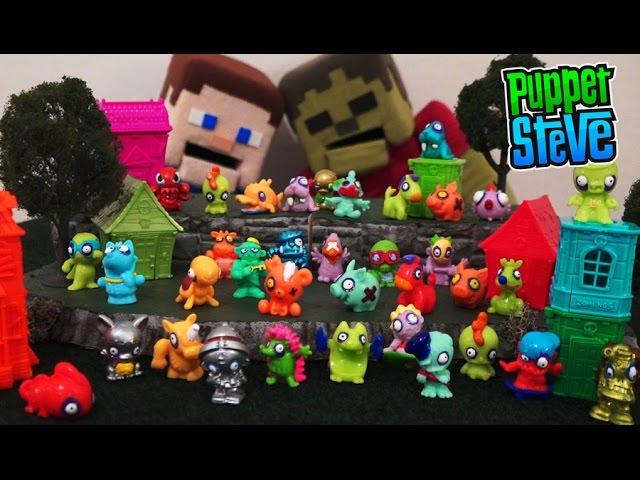 Zomlings In the Town Zombie Surprise Blind Bag Mini Action Figures Monster Unboxing! Puppet Steve