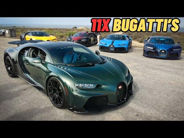 INSANE 11x BUGATTI CHIRON convoy at Car Week!