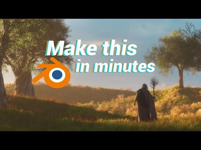 Making A Realistic Nature Scene in MINUTES! - Blender Tutorial