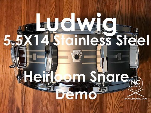 Ludwig 5.5X14 Heirloom Stainless Steel Snare Drum Demo