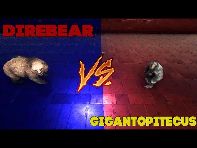 Битва в АРК| Гигантопитек против Свирепого медведя| Gigantopitecus vs DireBear