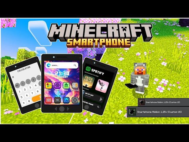 Minecraft PE Smartphone Addon For Version 1.21.50+ | Phone Mod for MCPE with custom UI and apps.