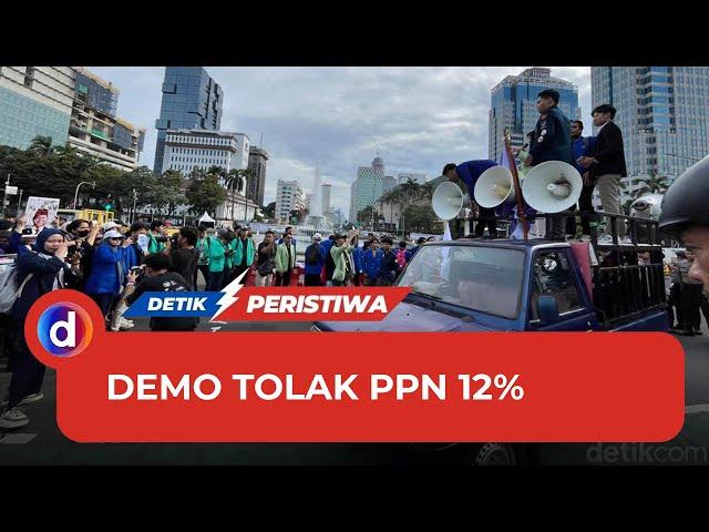 Mahasiswa Demo di Patung Kuda Jakpus, Tolak Kenaikan PPN 12%