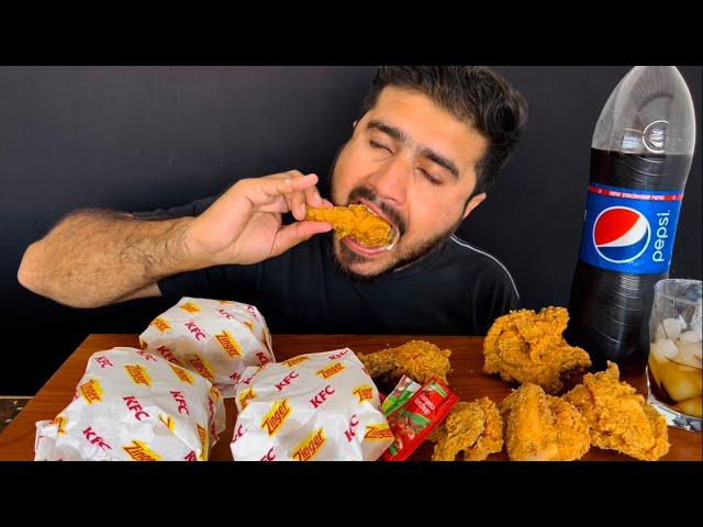 ASMR MUKBANG KFC FRIED CHICKEN & ZINGER BURGER+DRINK || REAL MUKBANG(NO TALKING)