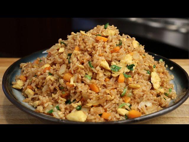 Quick Egg Fried Rice Recipe (with soy sauce)