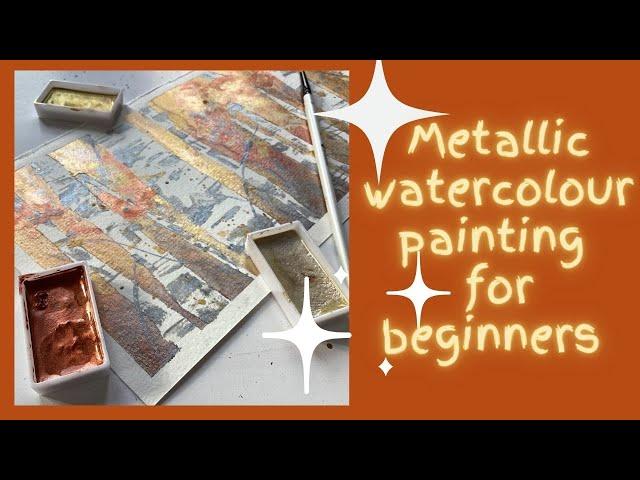 Metallic watercolour painting for beginners - birch trees