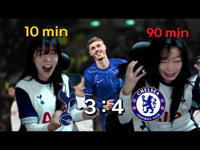 WAY TO 3-4 from 2-0...  TOTTENHAM 3 : 4 CHELSEA KOREAN SPURS FAN GIRL WATCHALONG HIGHLIGHTS