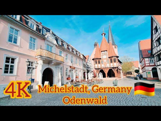 Walking Tour in Michelstadt, Germany (Hessen) - Beautiful Old Town in Odenwald - UHD 4K 60 fps