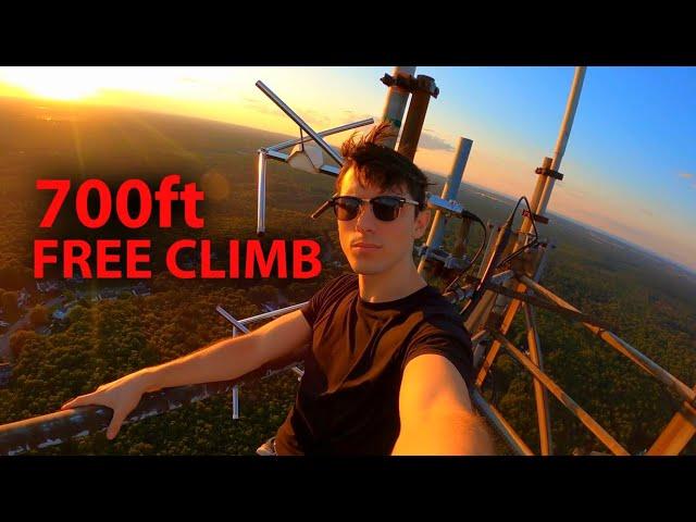 Free Climbing Tower at Sunset