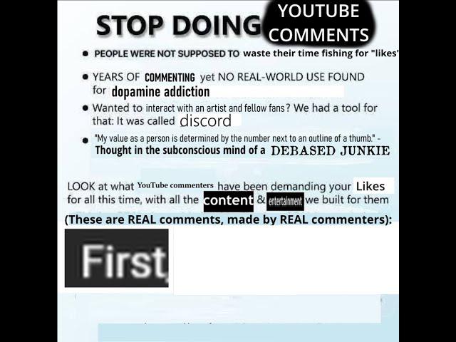 STOP DOING YOUTUBE COMMENTS