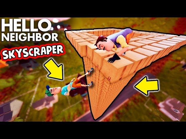 Building a GIANT BOX SKYSCRAPER In Hello Neighbor!!! (New Record) | Hello Neighbor (Mods)