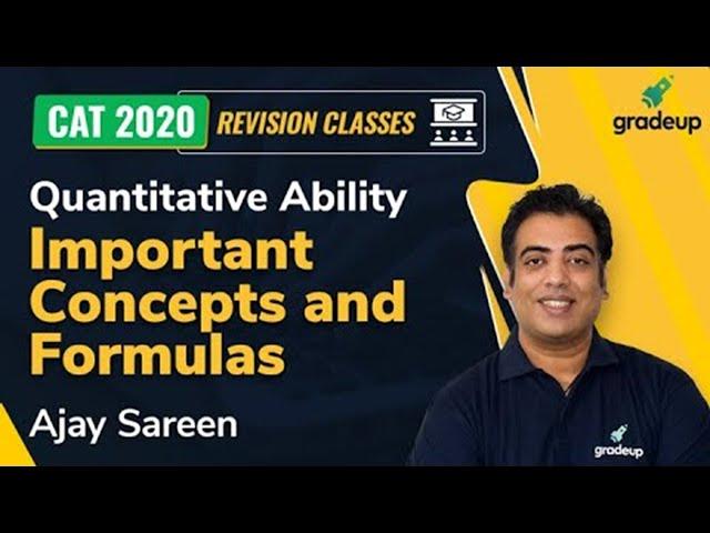 Complete Quant Revision | CAT 2020 Quant | Important Concepts and Formulas | Part 1 | Gradeup