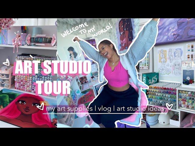 ART STUDIO TOUR  | art supplies  | cute n cozy vlog