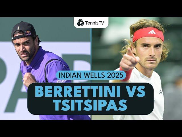 Matteo Berrettini vs Stefanos Tsitsipas Highlights | Indian Wells 2025