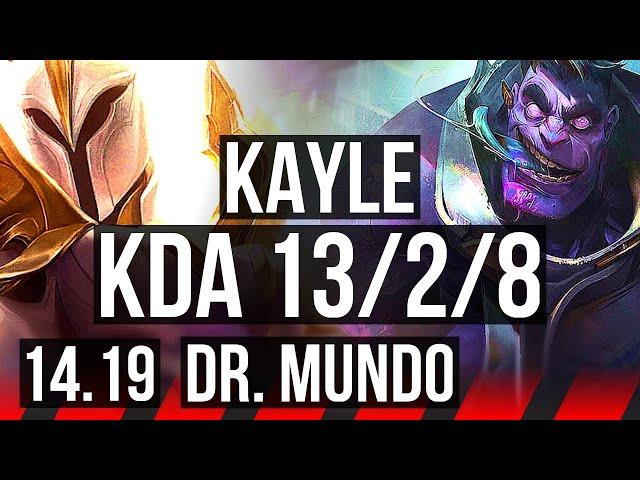 KAYLE vs DR. MUNDO (TOP) | 13/2/8, Rank 8 Kayle, Dominating | EUNE Master | 14.19