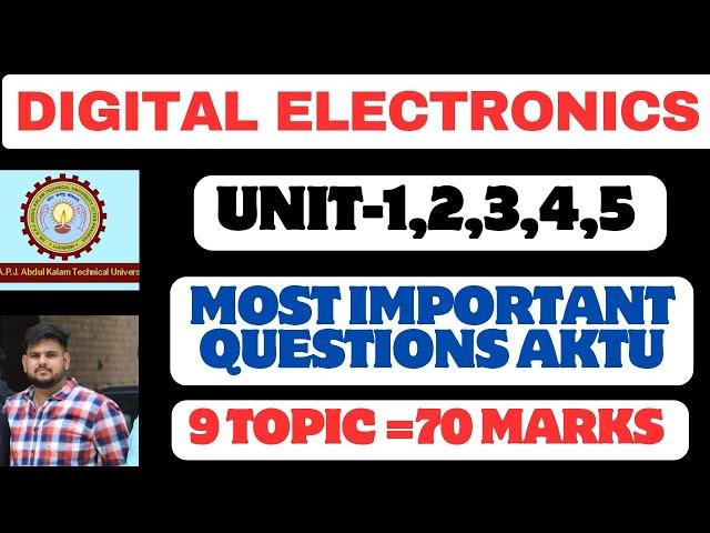 Digital Electronics Aktu Most Important Questions | Aktu Digital Electronics Btech 2nd Year Question