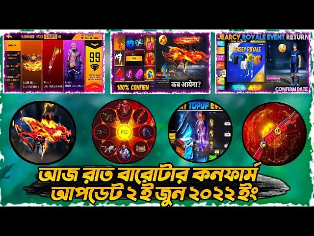 Aj Rat 12 Tar Update Free Fire Bangladesh Server|New Evo M1887 Confirm Update।Jersey Event Confirm