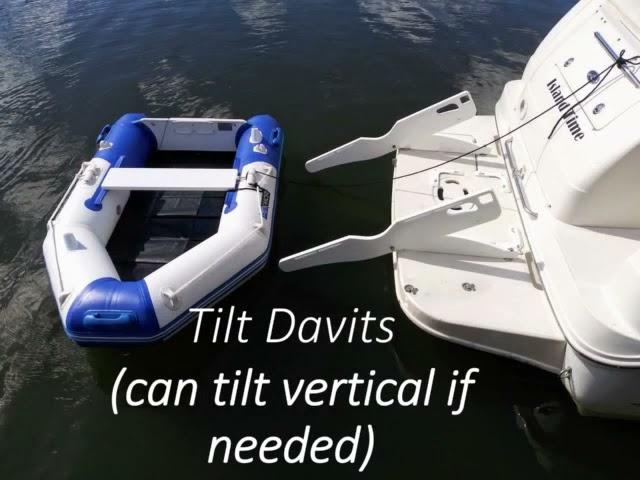 Tilting Dinghy Davits for Soft Bottom Inflatable Boats