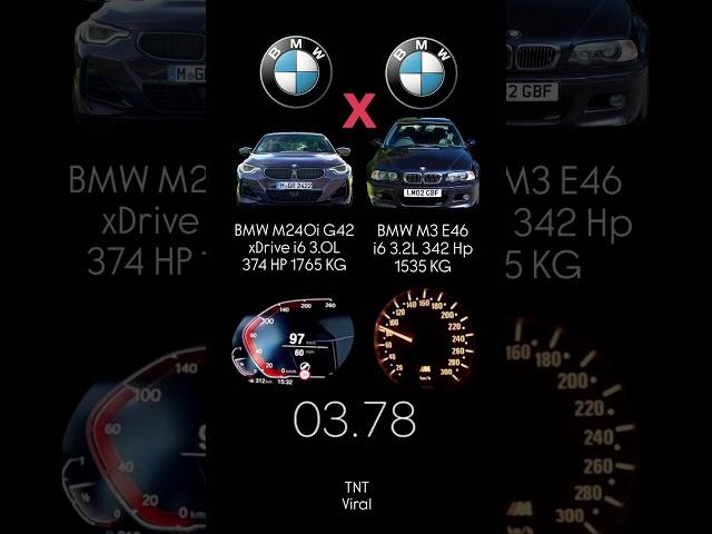 BMW M240i G42 xDrive i6 3.0L374 HP 1765 KG vs BMW M3 E46 i6 3.2L 342 Hp 1535 KG