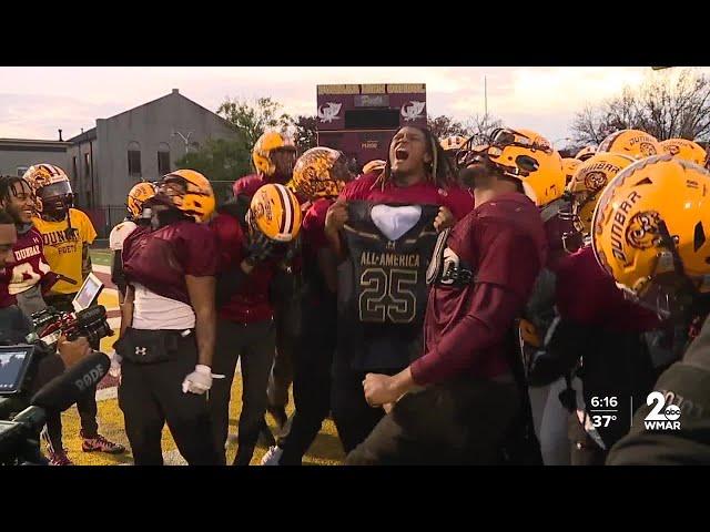 Dunbar High School senior football player get the surprise of the season!