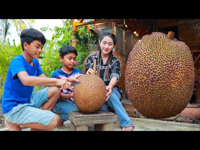 How to be crispy with jack fruit | Pick jack fruit for salad in my country | Jack fruit cook