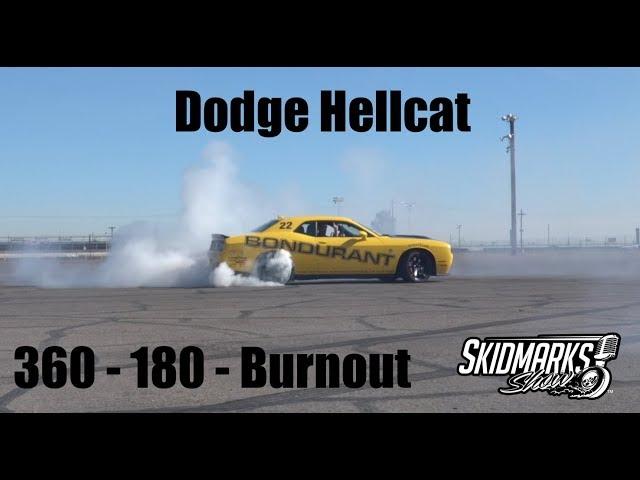 Dodge Hellcat Burning Rubber with "Skidmarks Show" at Bondurant Race School