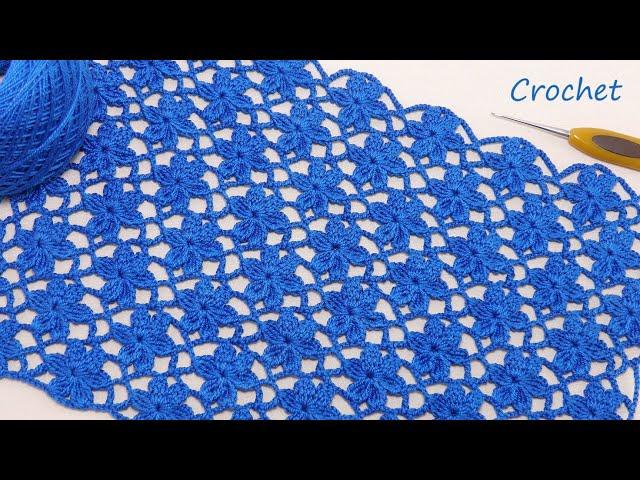 Цветочный УЗОР КРЮЧКОМ всего 2 ряда!!!  легкое ВЯЗАНИЕ для новичков EASY Crochet for beginners