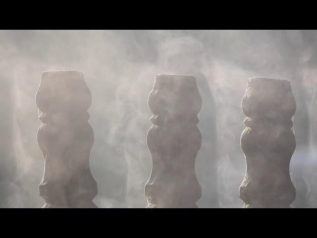 Early morning steam emanating from wet pieces of wood (handheld shots with Nikon Z50)