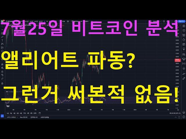 [차트파일럿]7월25일 비트코인 분석 / 앨리어트파동? 파동을 안써야 수익이 납니다!