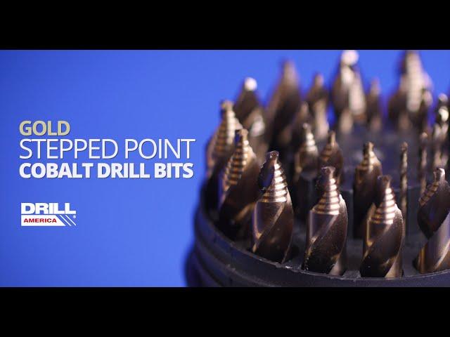 Gold Stepped Point Cobalt Drill Bits from Drill America