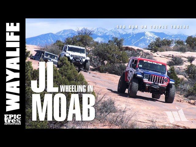 JEEP JL WRANGLER Off Road in MOAB : Triple Threat EVO MANUFACTURING Trail Run - PART 3