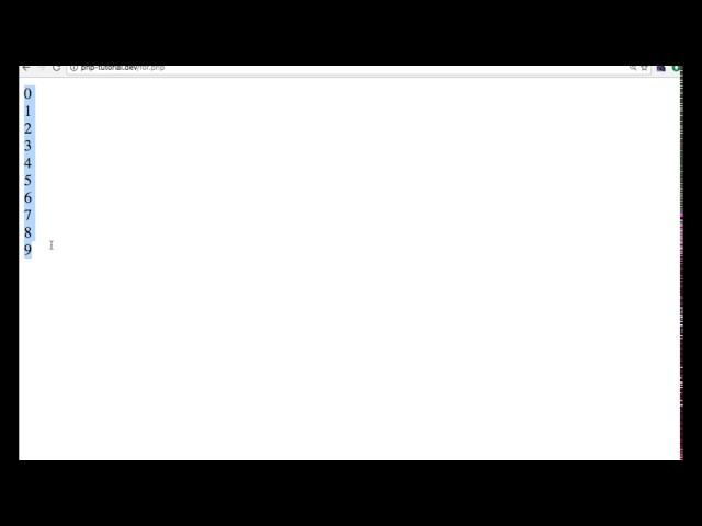 PHP Basics - For loops