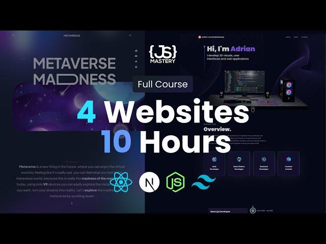 10-Hour Masterclass: Develop 4 React Web Apps & Jumpstart Your Dev Career