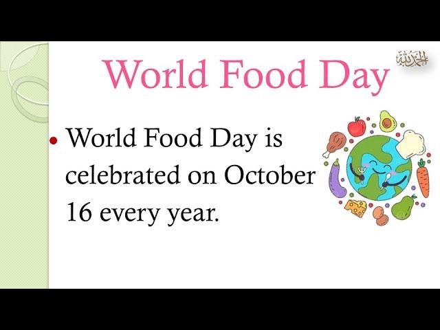 Essay on World Food Day | 10 Lines on World Food Day #food #worldfoodday #day #easytolearnandwrite