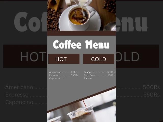 Coffee Menu design on Canva #coffee #design #menu #canva #tutorial