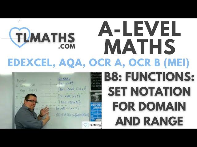 A-Level Maths B8-16 Functions: Set Notation for Domain and Range