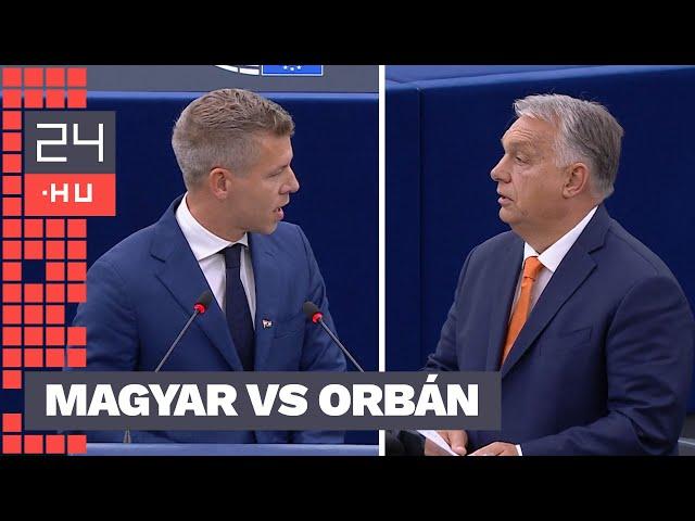 Magyar: „Mindketten tudjuk, hogy vége van!”, Orbán: „A saját hazáját támadja!” - videón az EP-vita