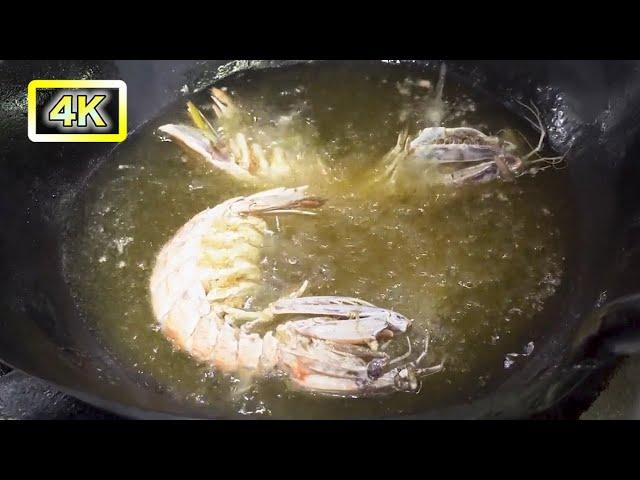 ALIEN SHRIMP(Mantis Shrimp) FRIED ALIVE [Thai Street Food]