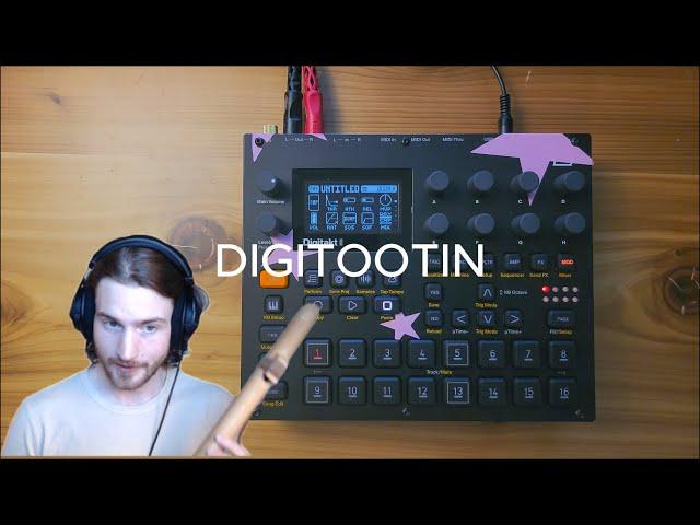 Makin' a Digitakt pattern in real-time so I can toot my flute at it