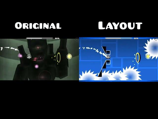 Original vs Layout | "Experiment 204" by HHyper | Geometry Dash 2.1