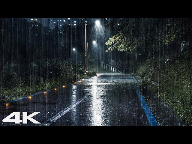 Deep Sleep Quickly with Heavy Rain at Rainy Night - Healing Sounds of Rain ASMR