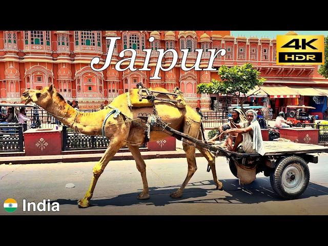 Jaipur Walking Tour | Daytime and Evening walk in Jaipur Old City | India | 4K HDR