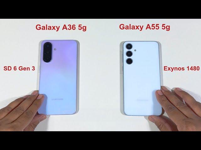 Samsung Galaxy A36 5G vs Galaxy A55 5G Speed Test and Camera Comparison