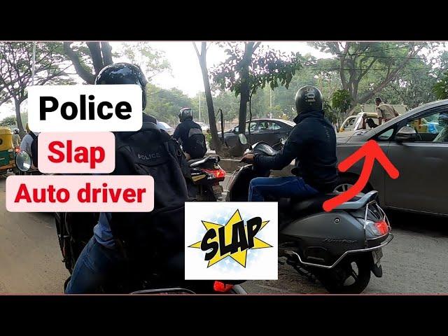 Police Slaps Auto Driver and Gets a Lesson for Road Rage