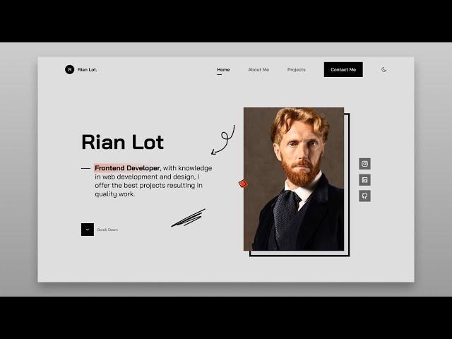 Responsive Personal Portfolio Website Using HTML CSS & JavaScript