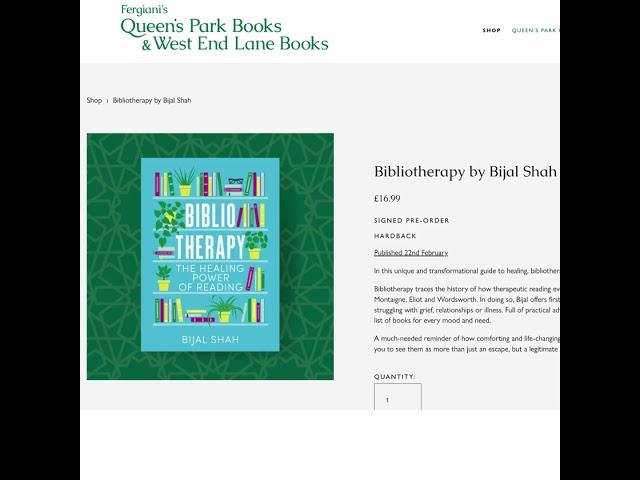 I'll be signing copies of Bibliotherapy: The Healing Power of Reading here #bibliotherapy